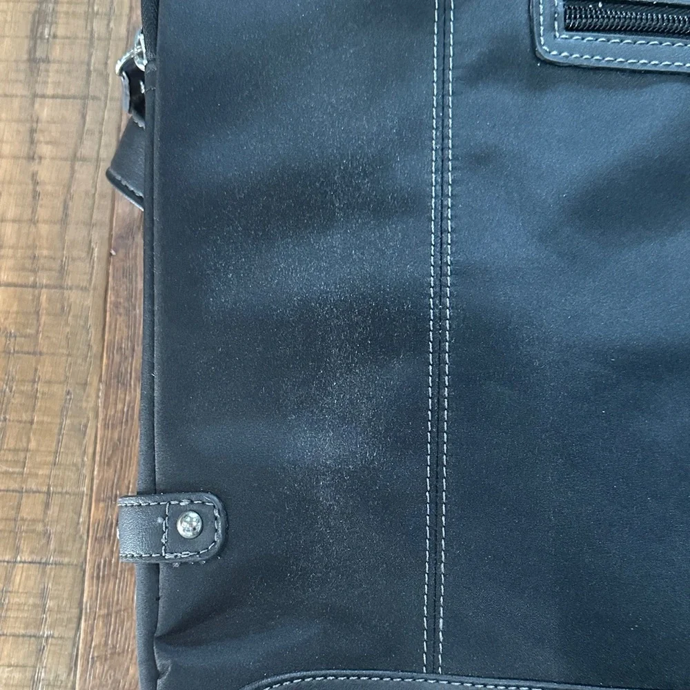Elegant Black Laptop Bag with purple interior